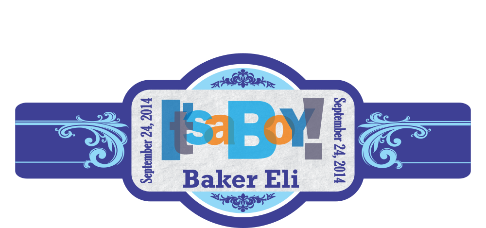 Personalized New Baby Boy Cigar Band 01
