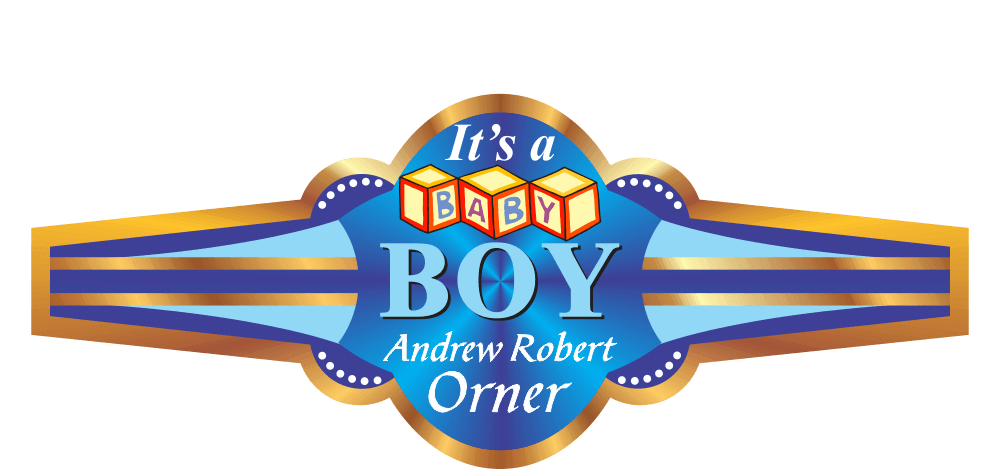 Personalized New Baby Boy Cigar Band 10