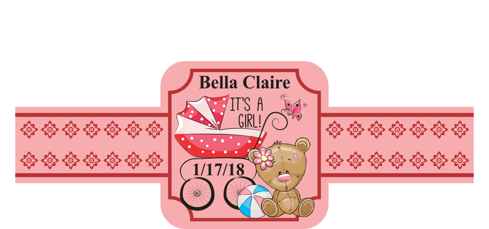 Personalized New Baby Girl Cigar Band 04