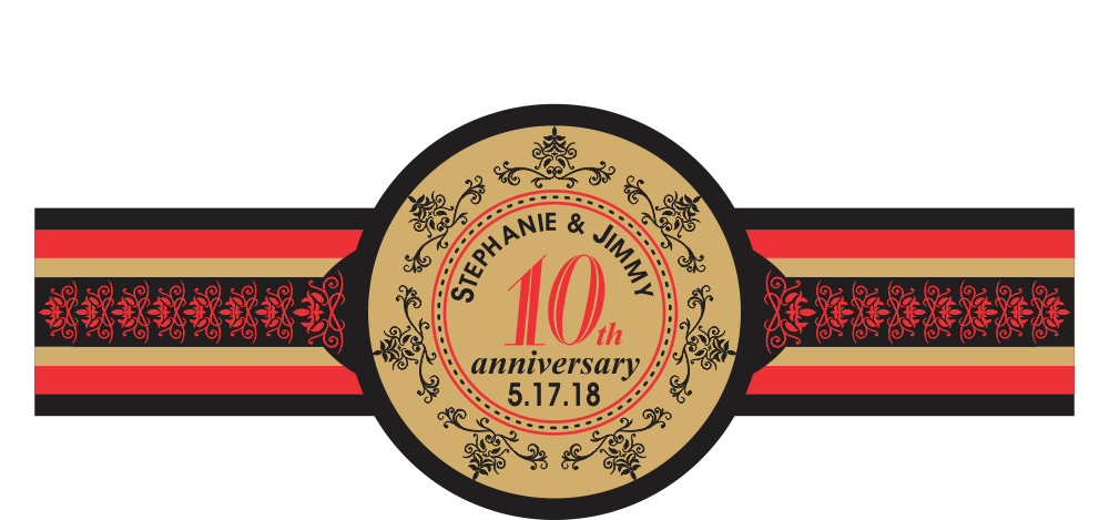 Personalized Foil Custom Anniversary Cigar Band 02