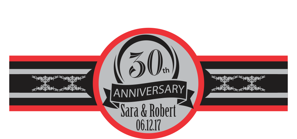 Personalized Foil Custom Anniversary Cigar Band 03