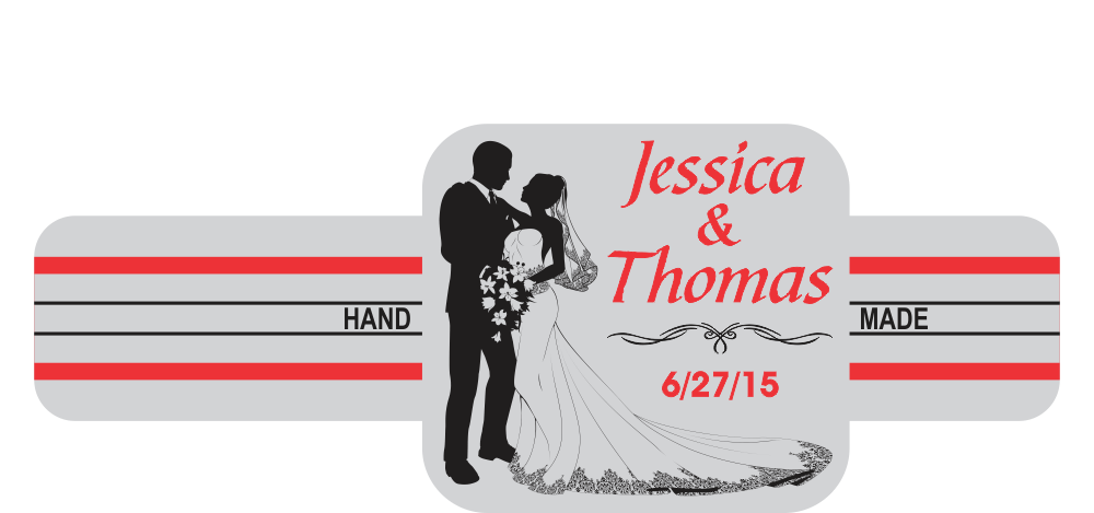 Custom Personalized Silver Foil Cigar Band 04