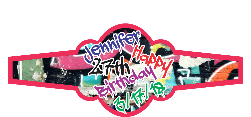 Personalized Graffiti Birthday Cigar Band 02