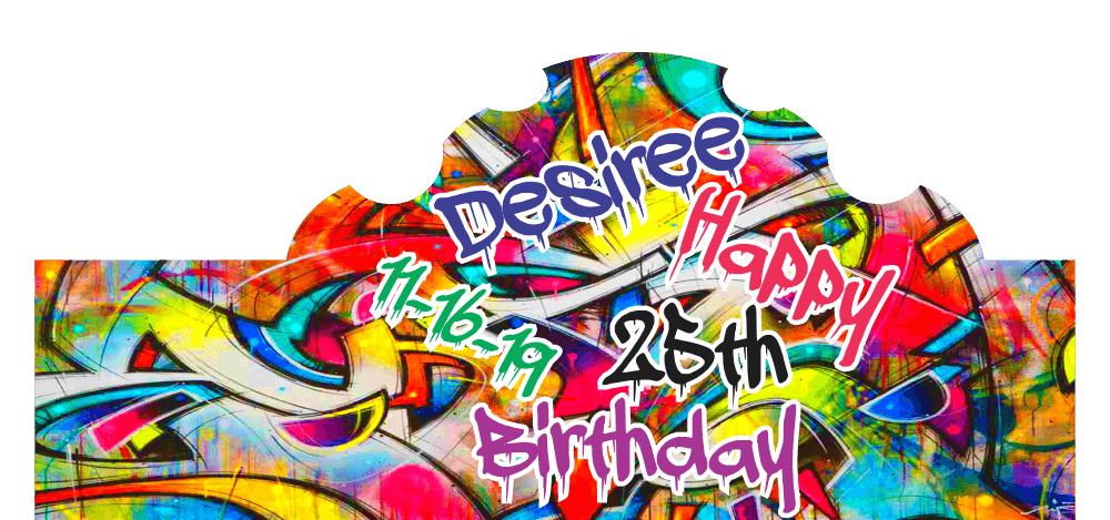 Personalized Graffiti Birthday Cigar Band 03