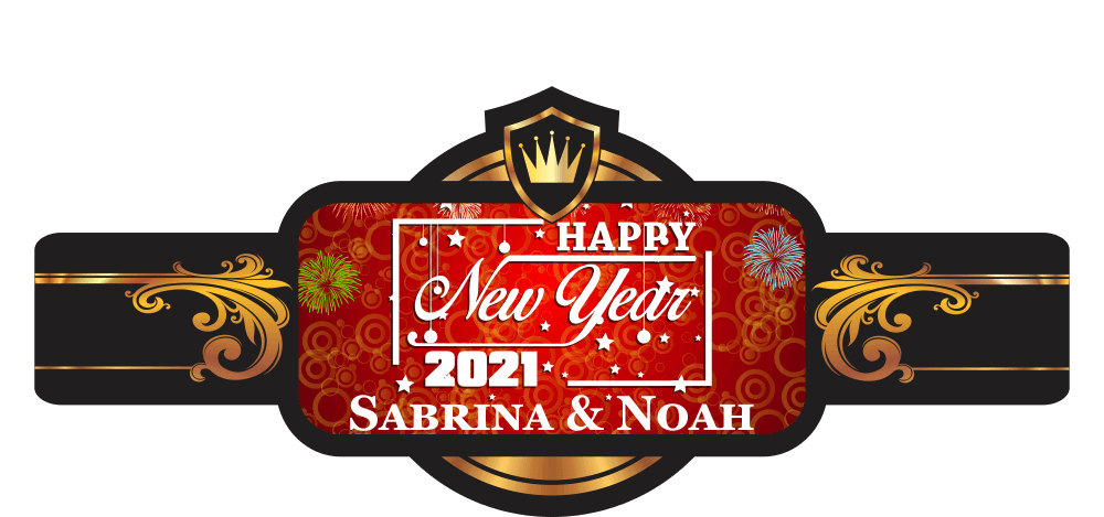 Personalized Custom Happy New Year Cigar Band 02