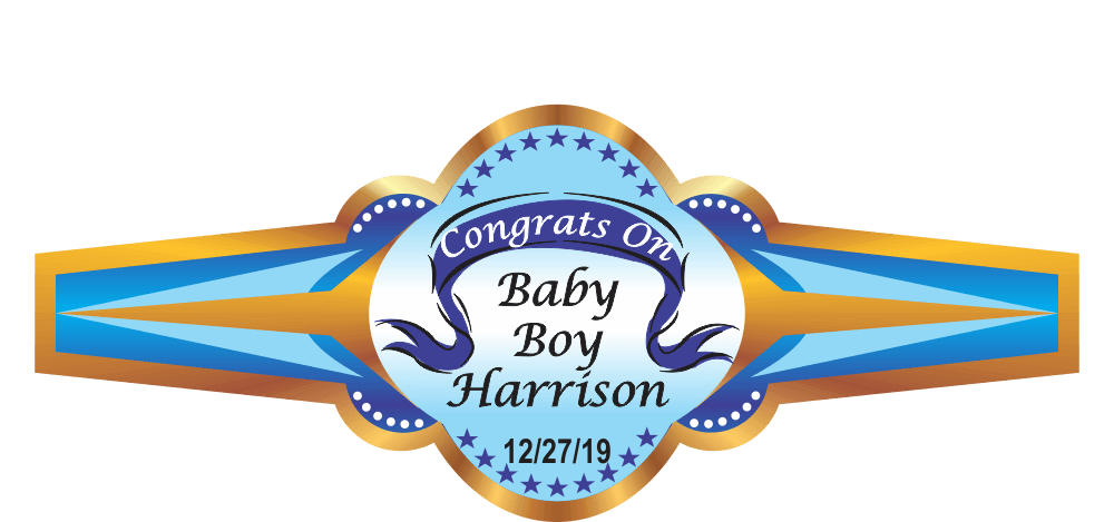 Personalized New Baby Boy Cigar Band 12