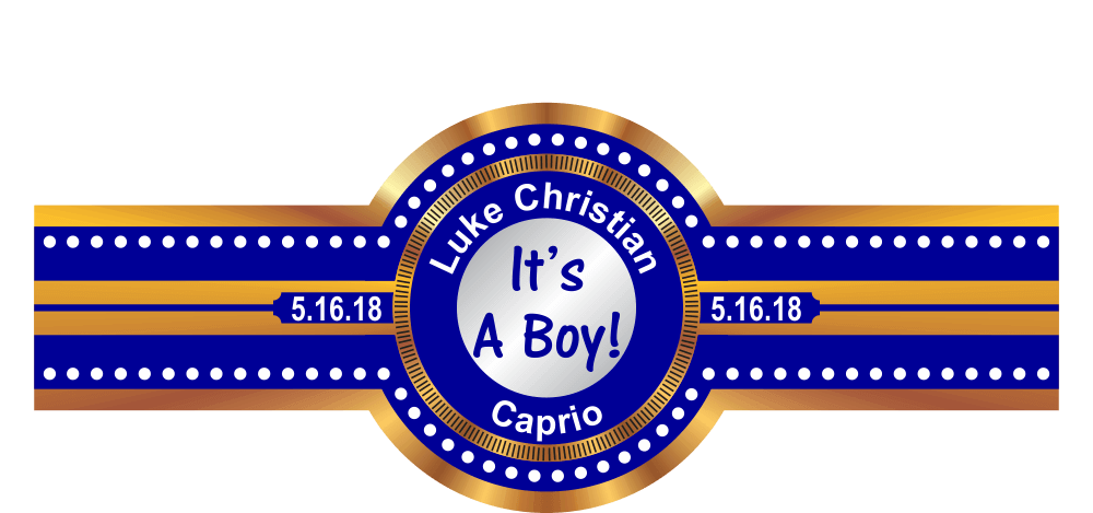 Personalized New Baby Boy Cigar Band 06